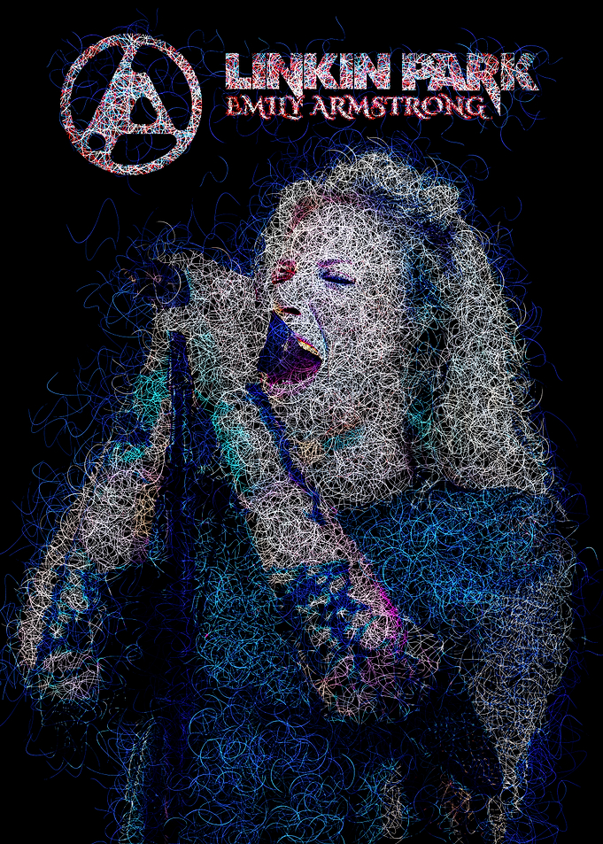 Linkin Park Emily Armstrong Scribble Art