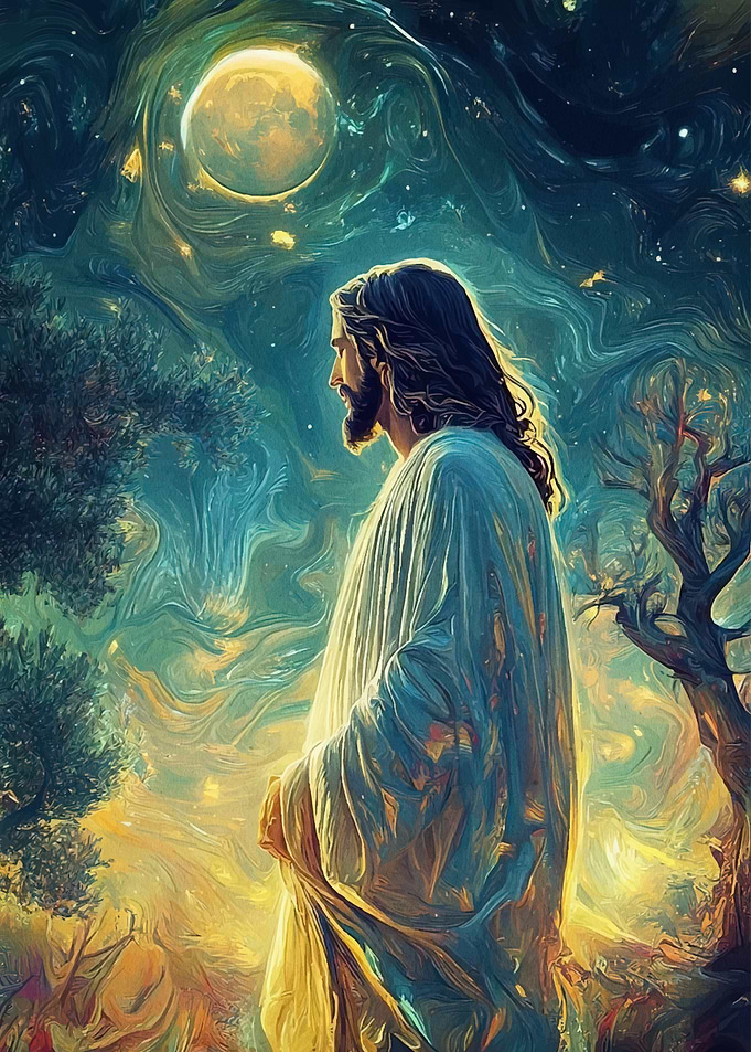 Jesus Christ starry night