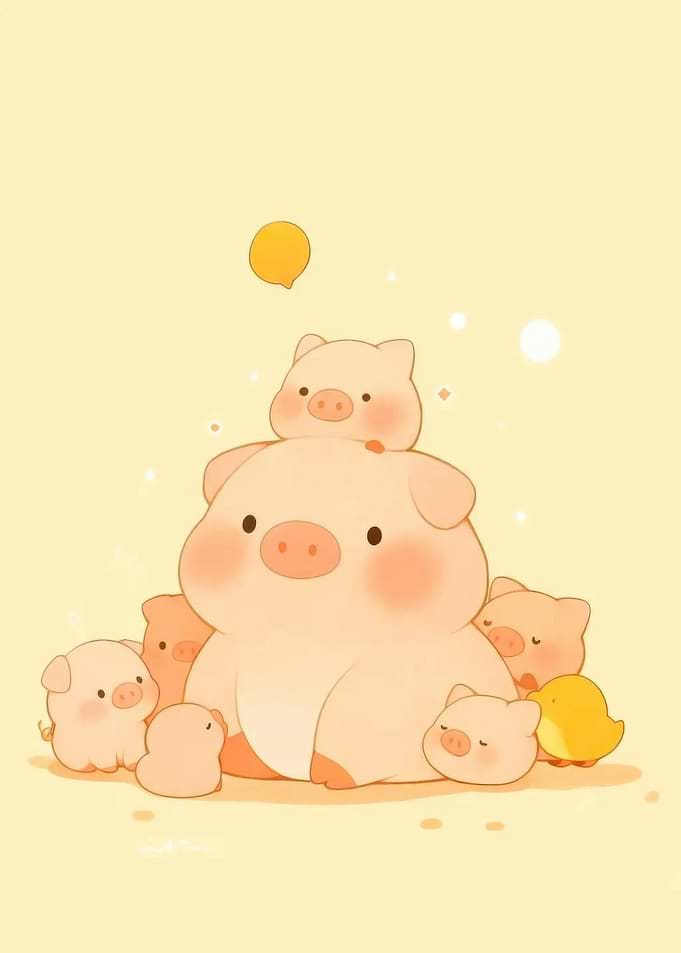 Cute Piglets Cartoon Illustration