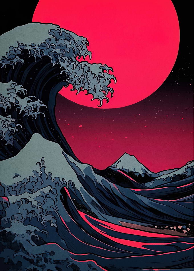Great Wave Red Sun