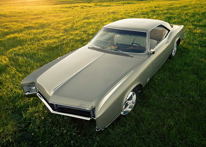Classic Buick Riviera in Green Field