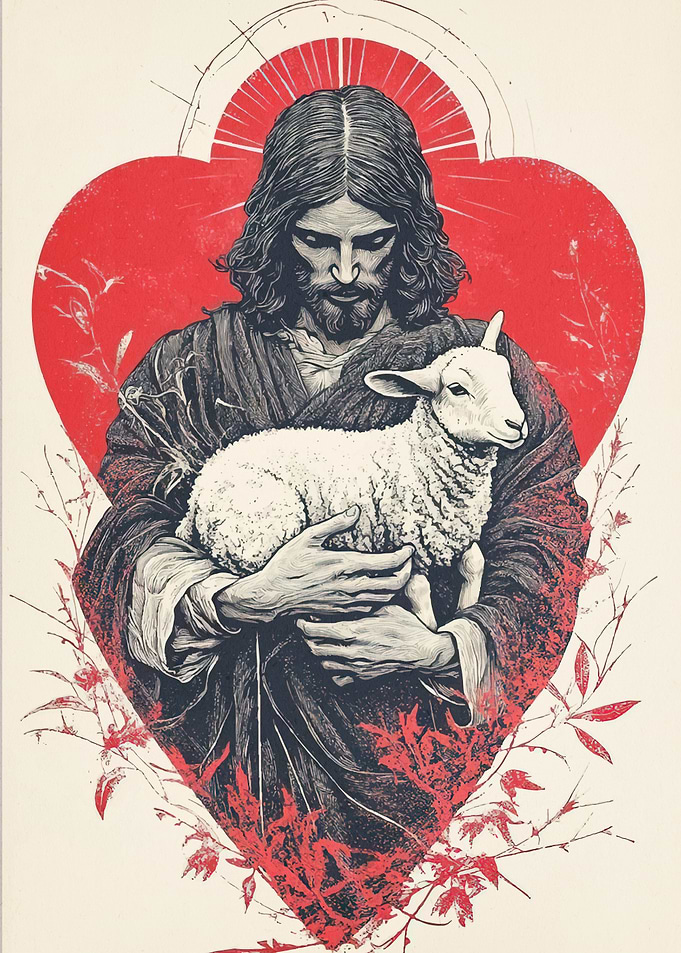 Jesus Christ Holding Lamb