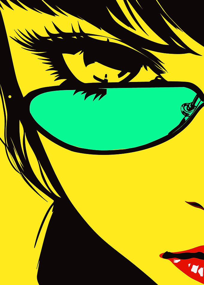 Pop Art Woman with Sunglasses