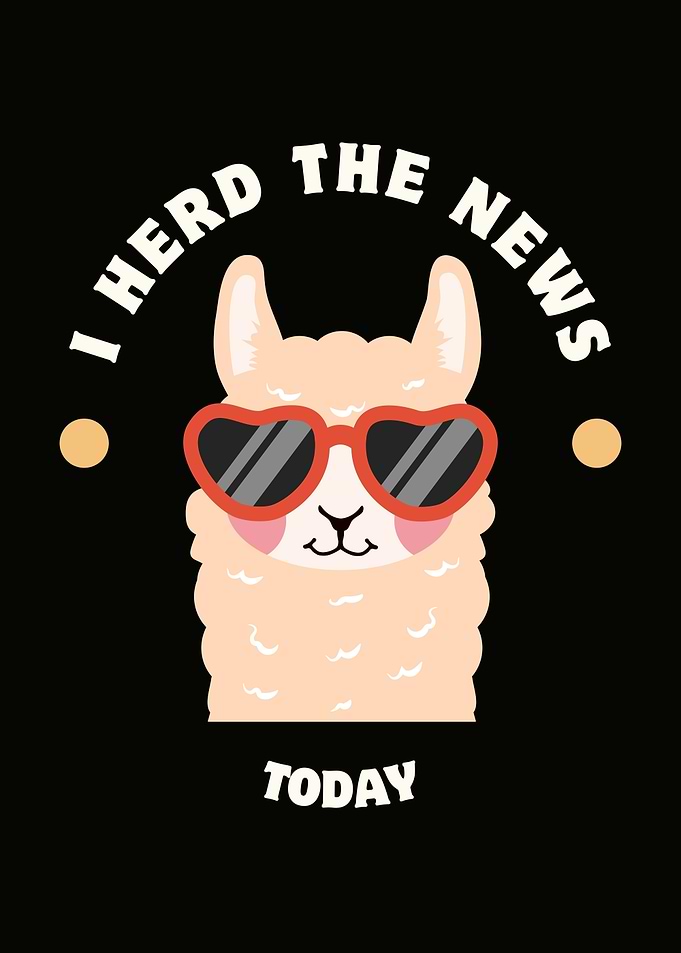 Llama with Heart Sunglasses