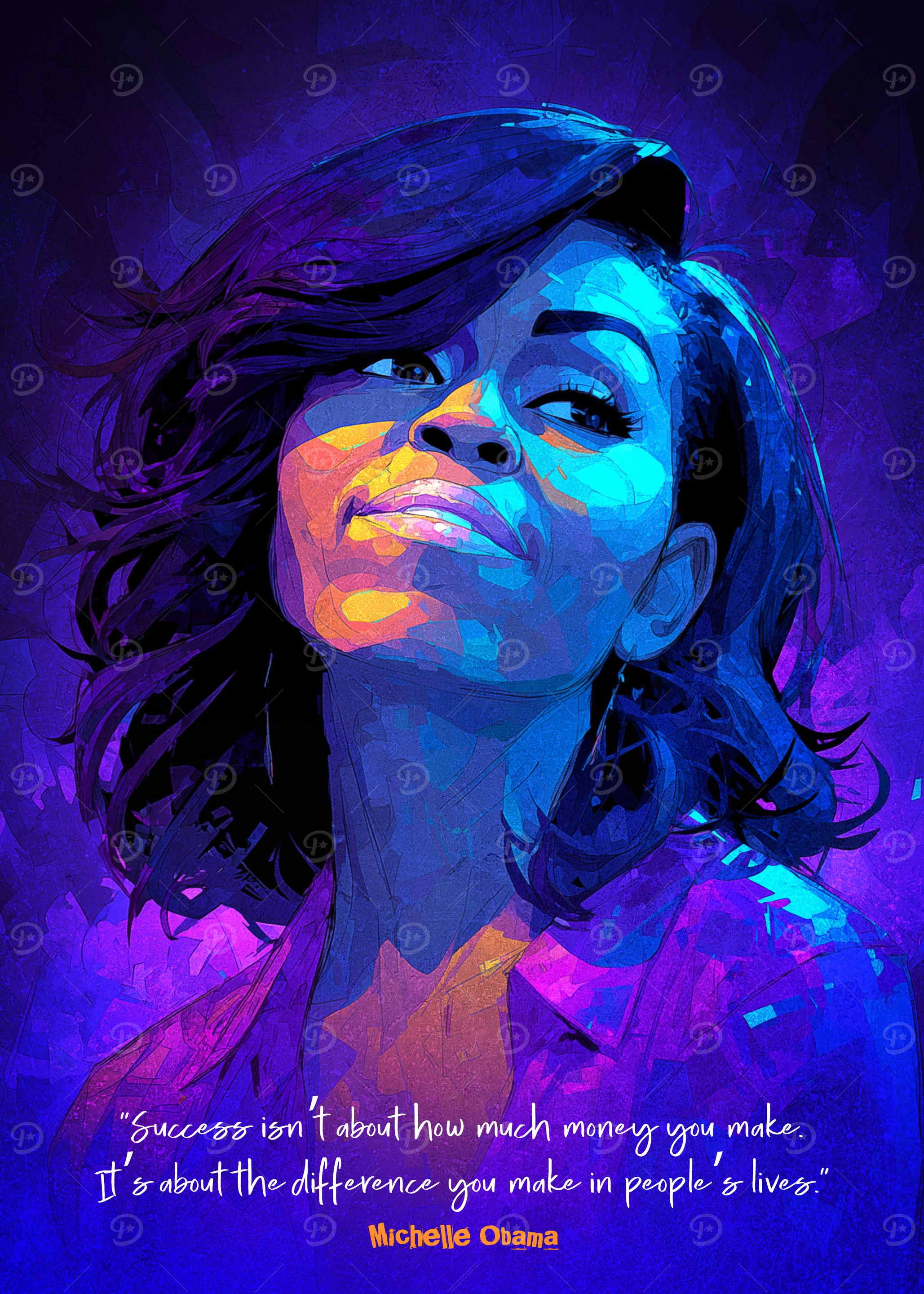 Michelle Obama Portrait with Quote