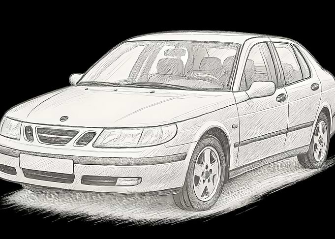 Saab 9-5 Sedan Sketch
