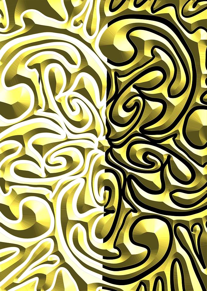 Abstract Swirl Pattern in Gold and Black