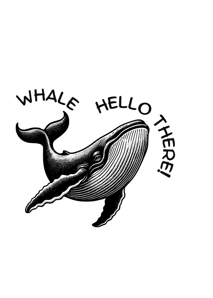 Whale Hello There! Black and White
