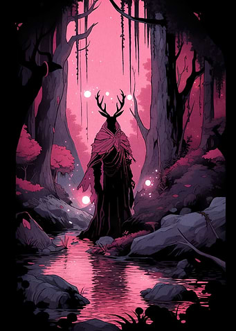 Mystical Deer Figure