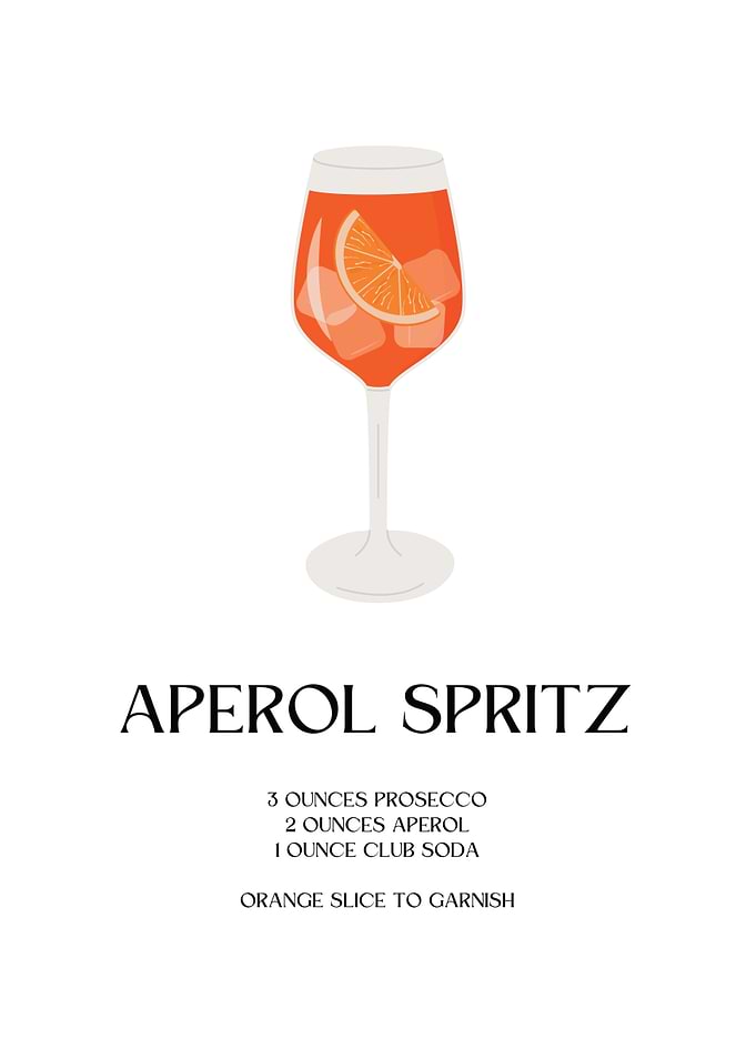 Aperol Spritz Cocktail Recipe Illustration