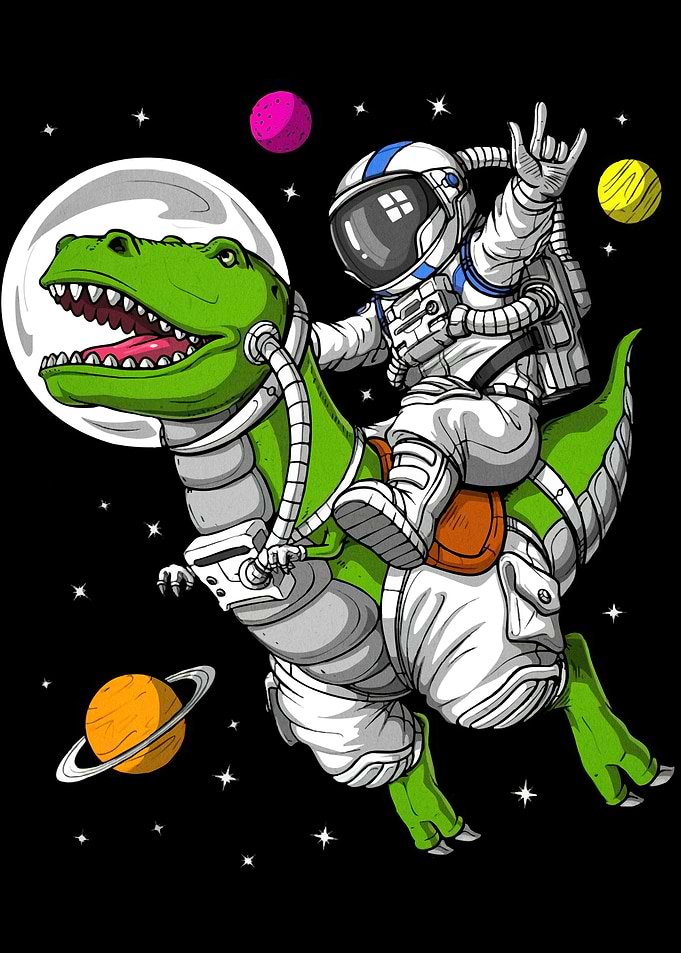 Astronaut dinosaur space