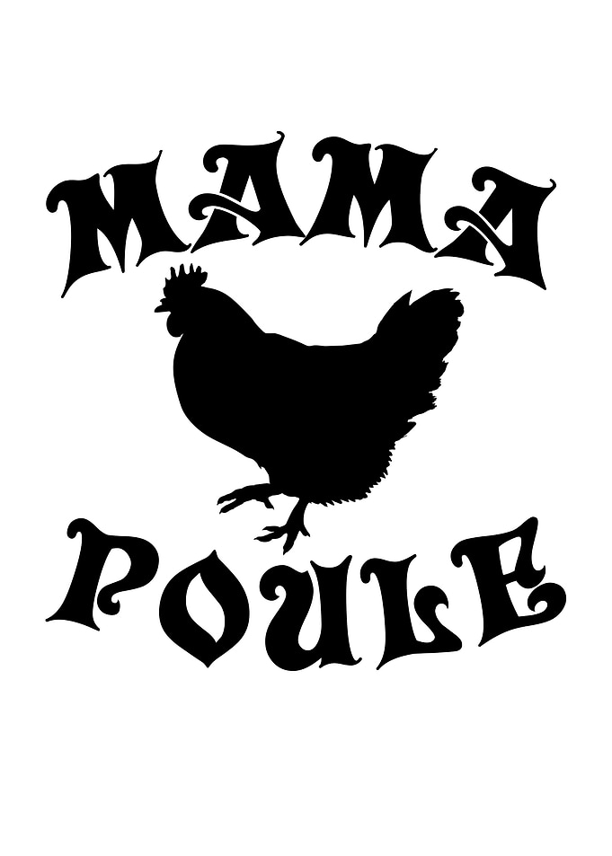 Mama Poule Chicken Silhouette