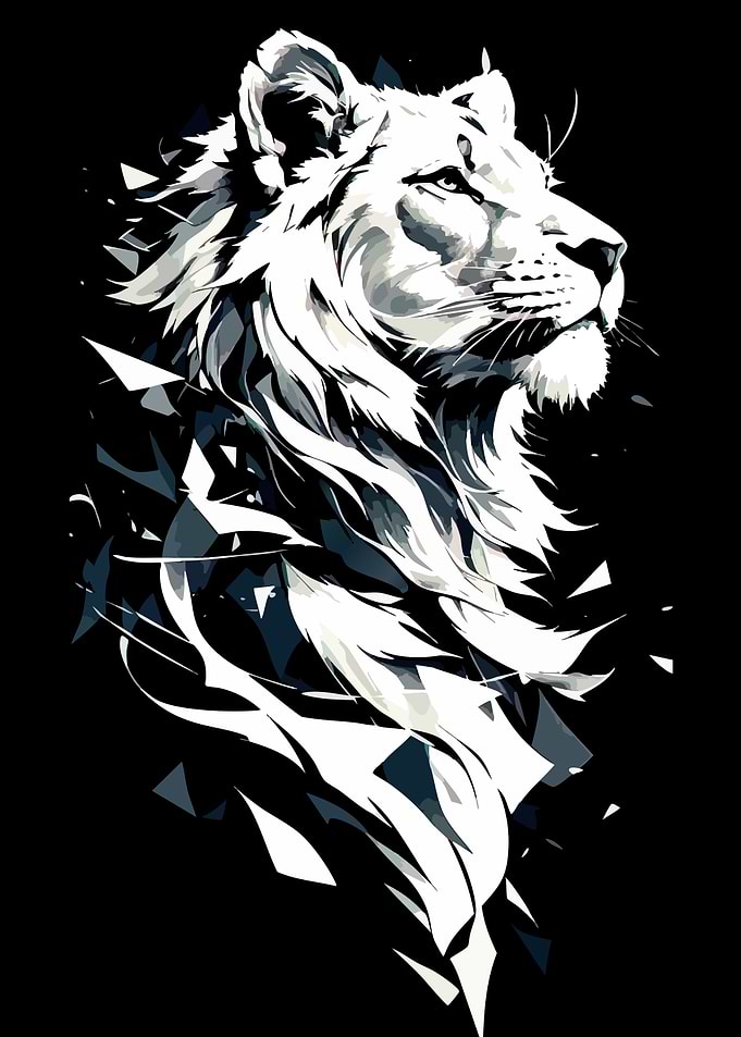 Abstract Lion Portrait