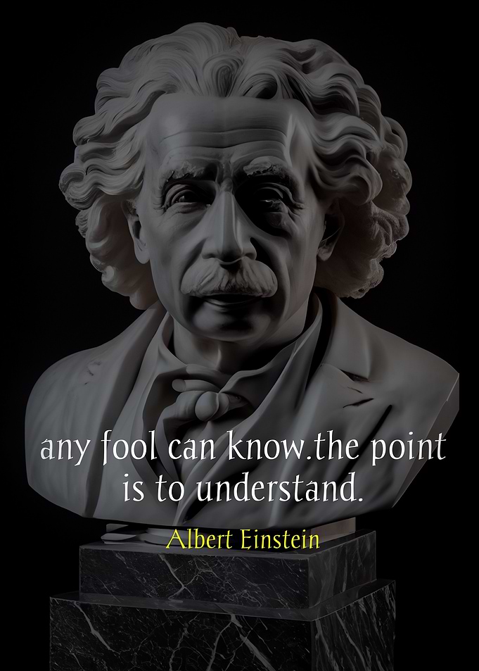 Albert Einstein Bust with Quote
