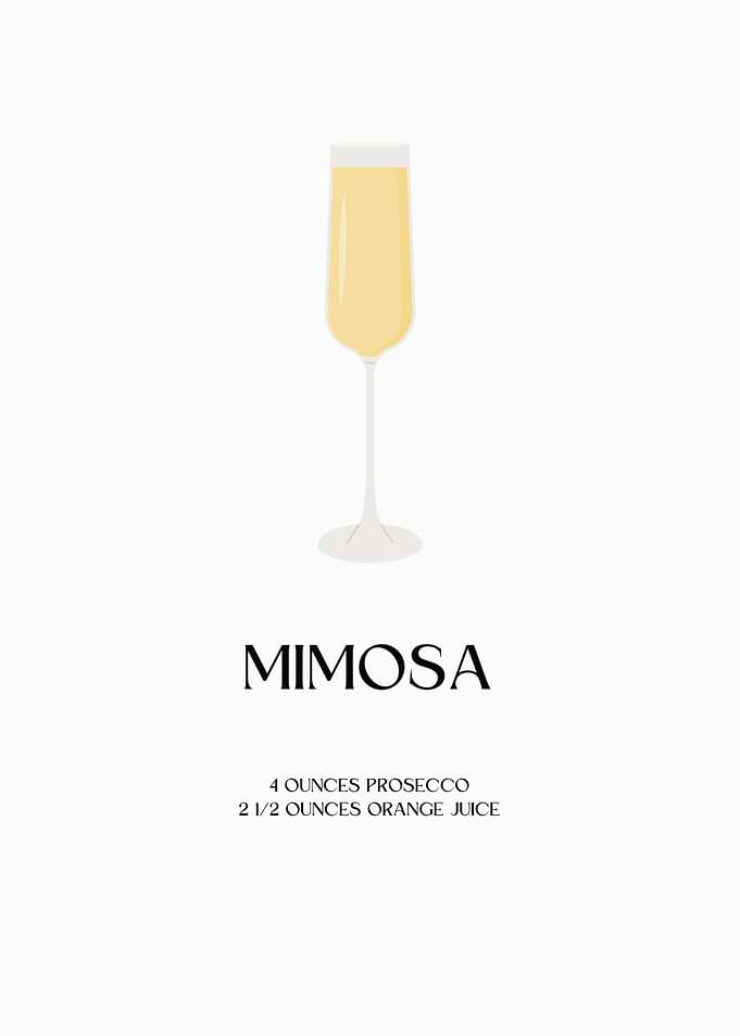 Mimosa Cocktail Recipe Illustration