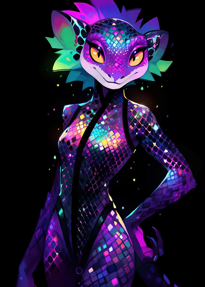 Lizard Anthro Neon Scales