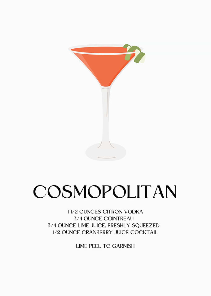 Cosmopolitan Cocktail Recipe Illustration