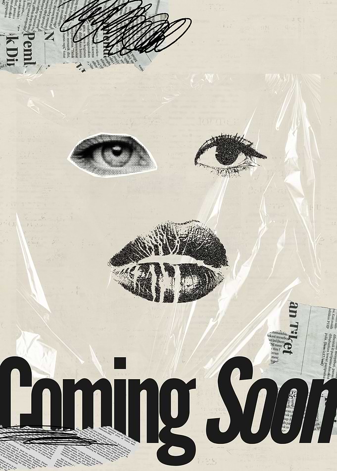 Coming Soon Collage with Facial Features