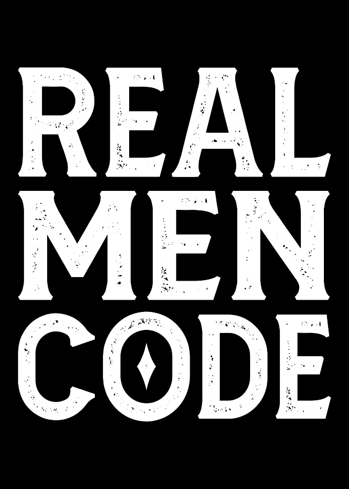 Real Men Code Text Art