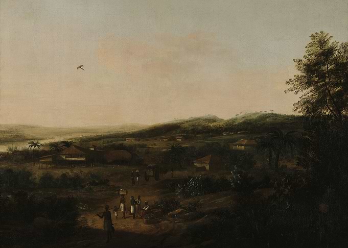 Tropical Landscape with Figures Painting