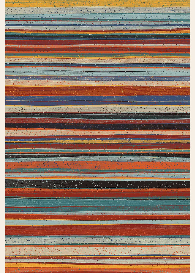 Colorful Horizontal Stripes Abstract Art