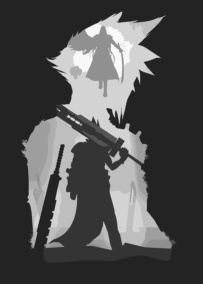 Final Fantasy VII Silhouette Art