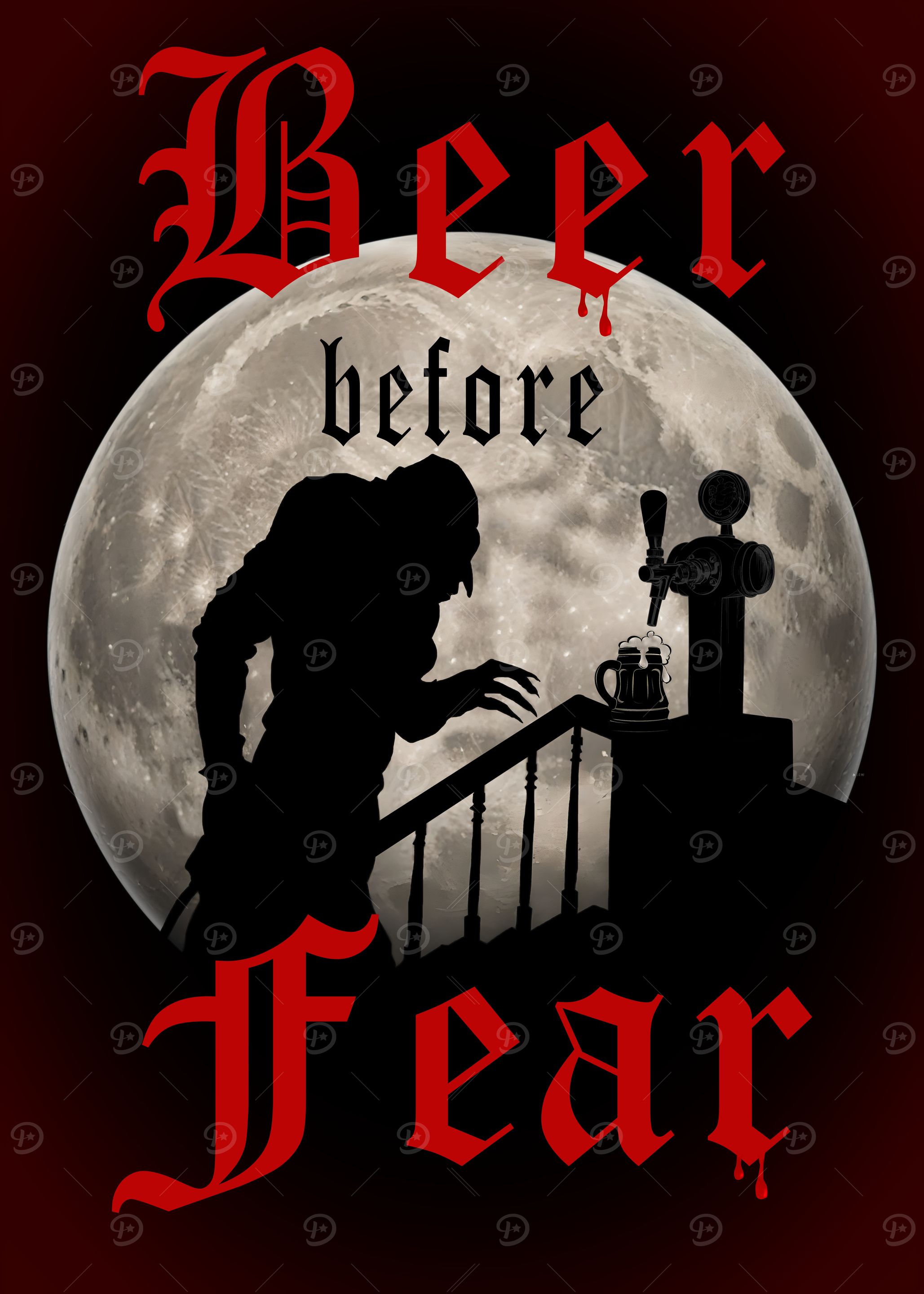 Vampire Beer Before Fear Halloween art