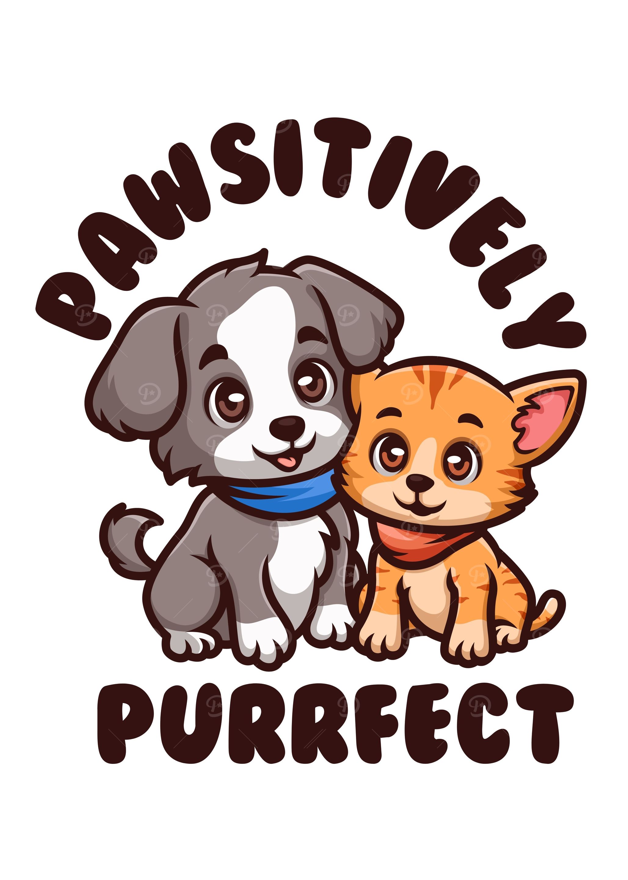 Pawsitively Purrfect Cartoon Dog and Cat