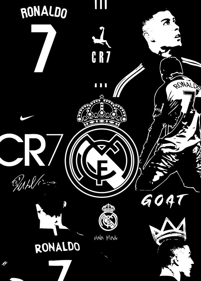 Cristiano Ronaldo Black and White Collage