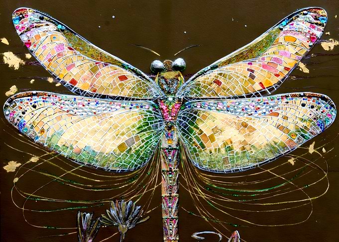 Mosaic Dragonfly Art