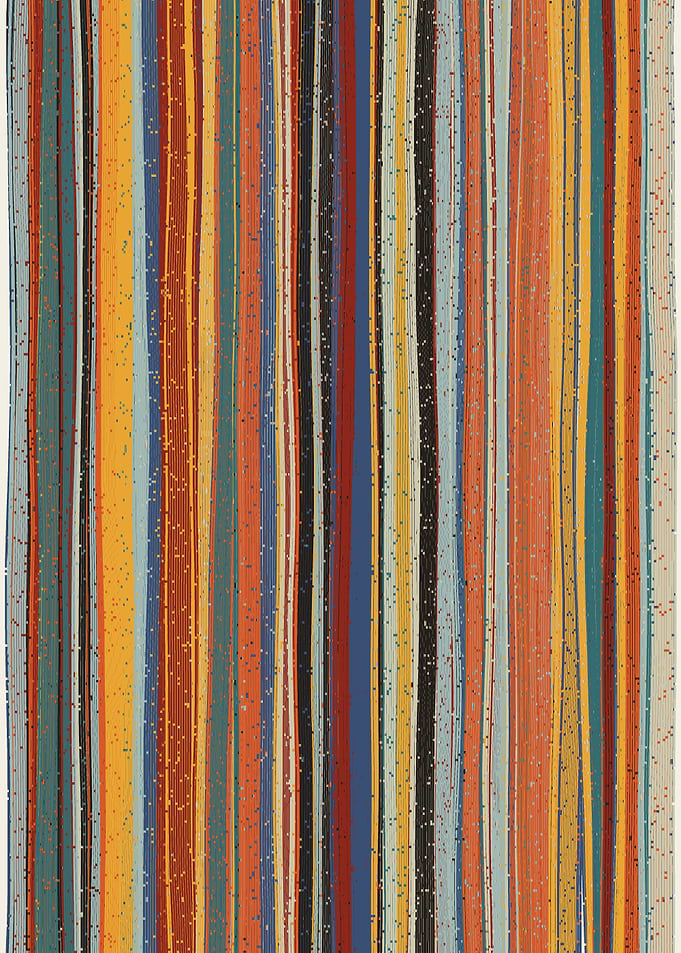 Colorful Vertical Stripe Abstract Art