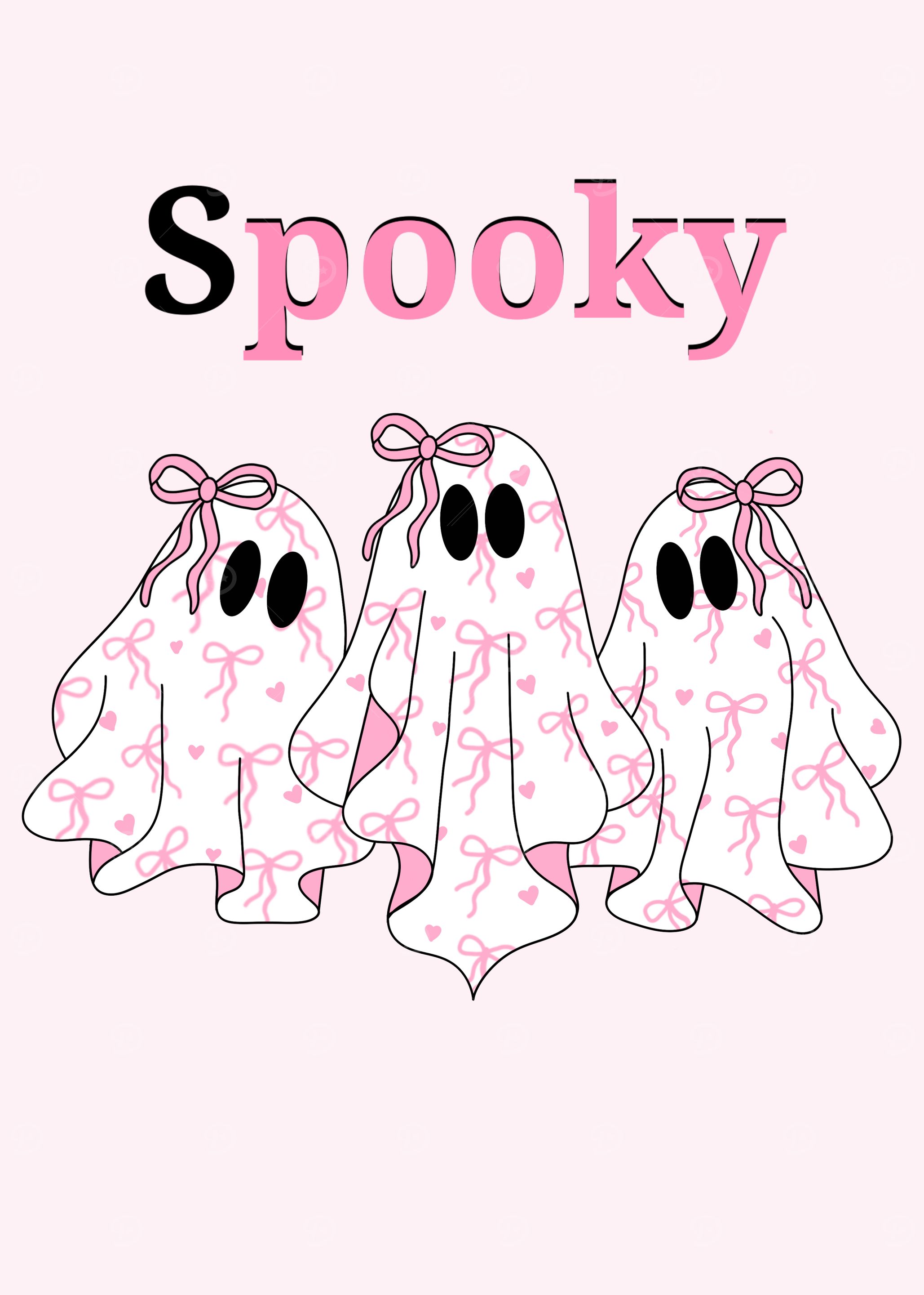 Cute Spooky Ghosts with Bows
