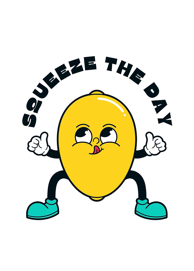 Squeeze the Day Lemon Cartoon