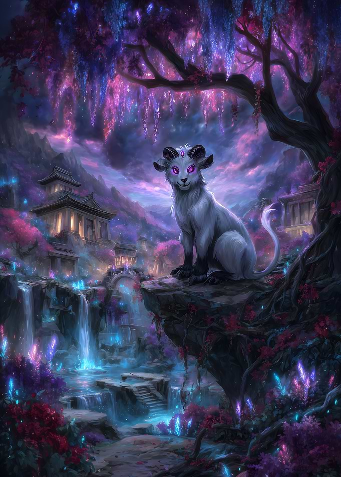 Fantasy Creature in Magical Landscape