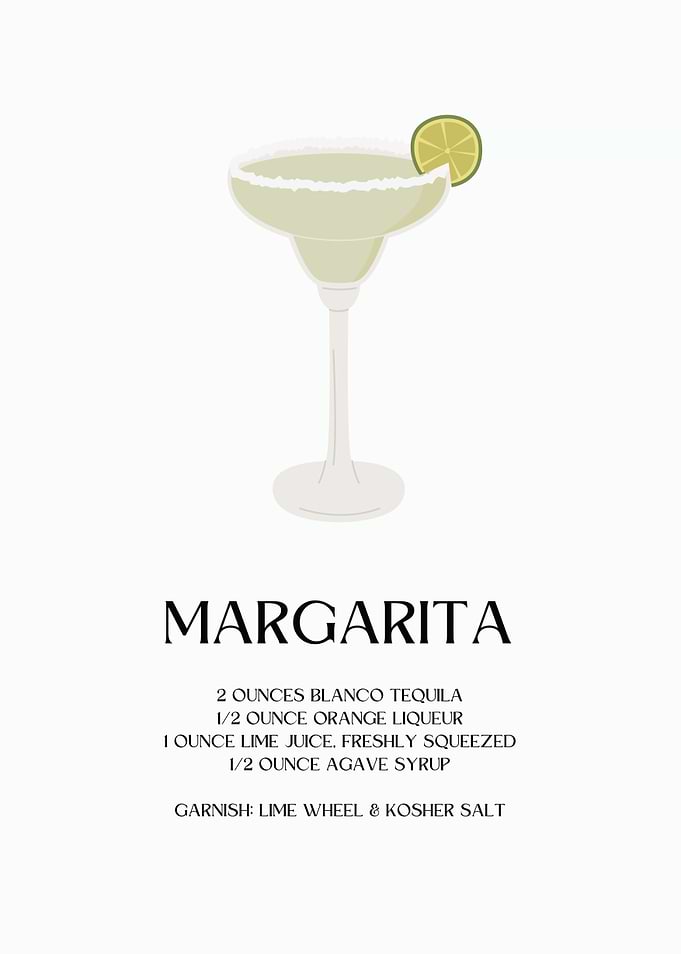 Margarita Cocktail Recipe Illustration