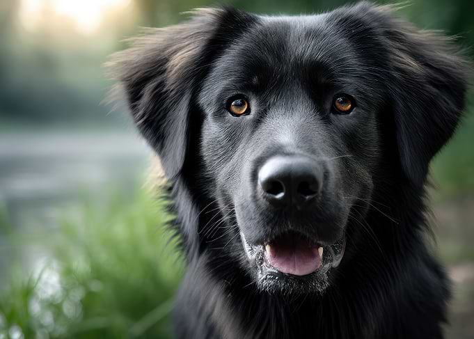 Portrait of a black dog