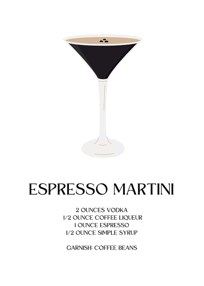 Espresso Martini Recipe Illustration