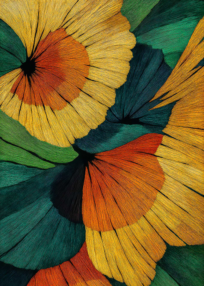 Abstract Floral Pattern with Warm Colors