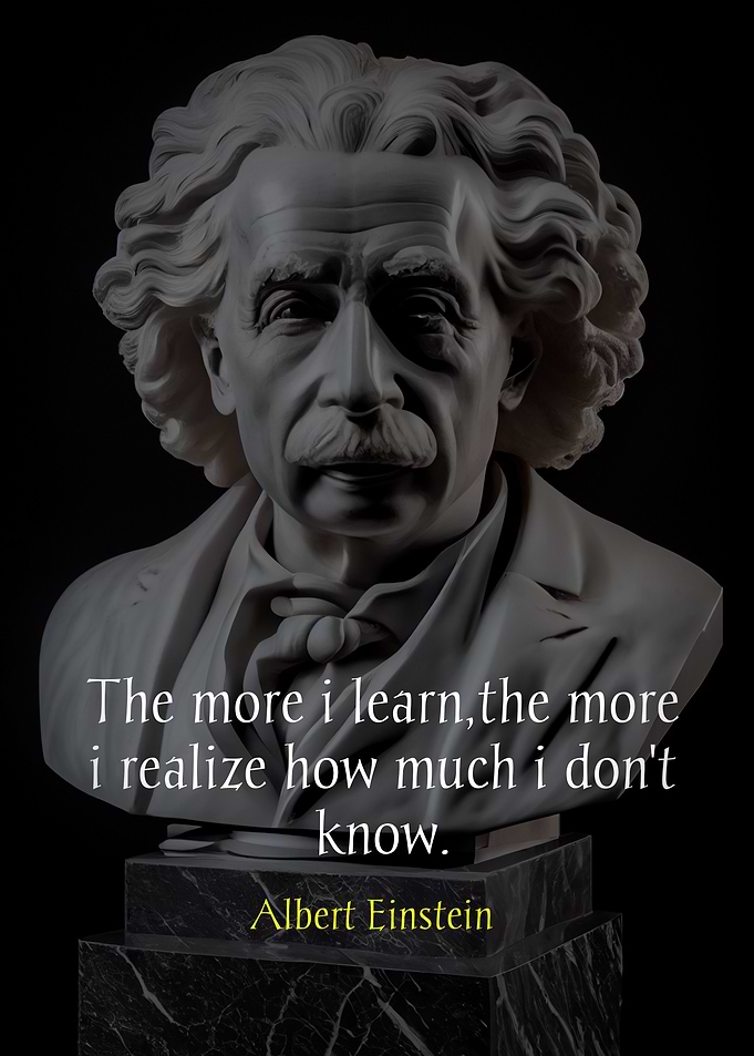 Albert Einstein Bust with Quote
