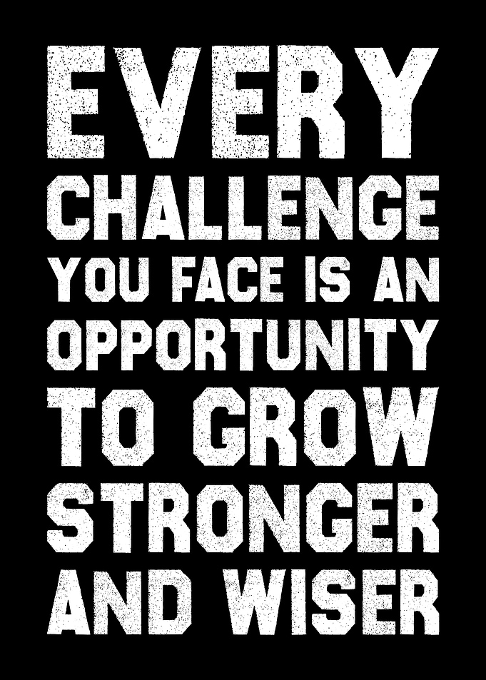 Inspirational Quote: Challenge and Opportunity Motivational Poster