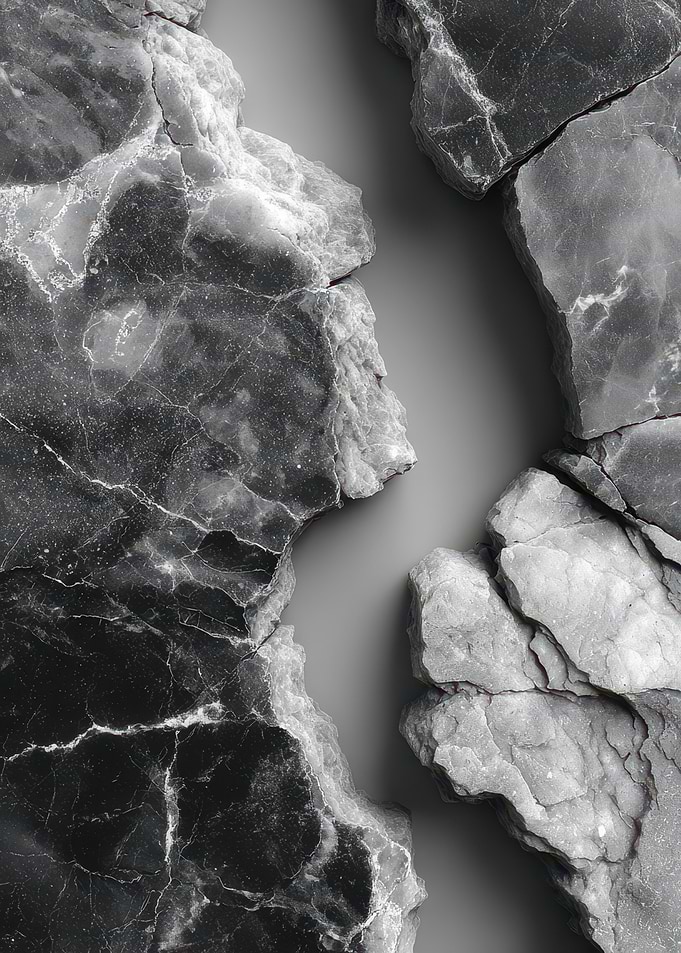 Monochrome Marble Rock Formation