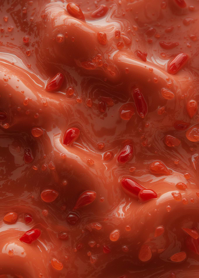 Red Fluid with Droplets