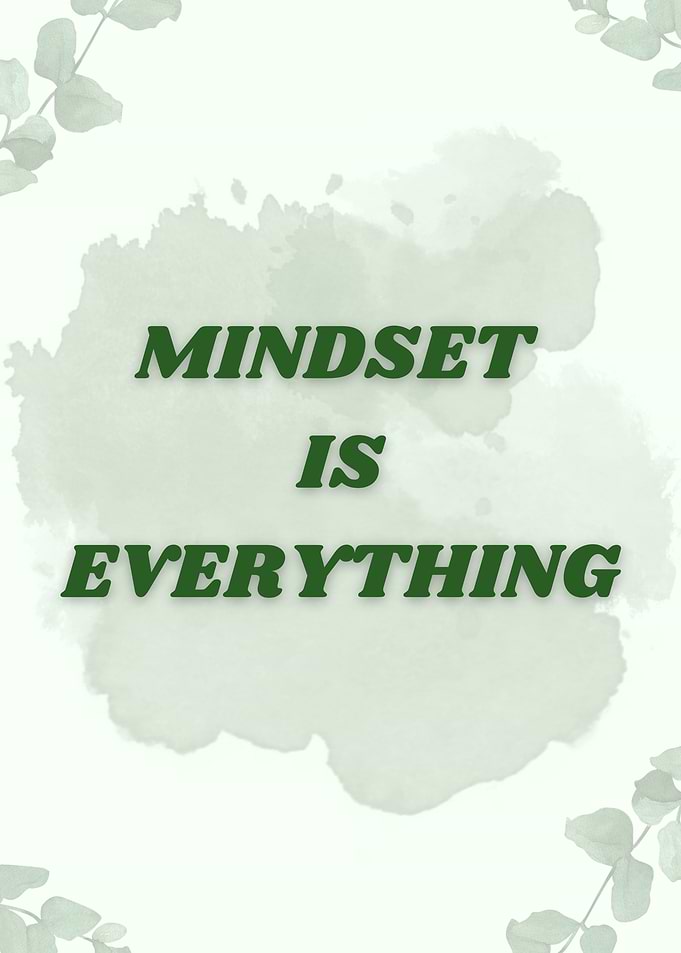 Mindset Is Everything – Motivational Green Quote Poster for Inspiration