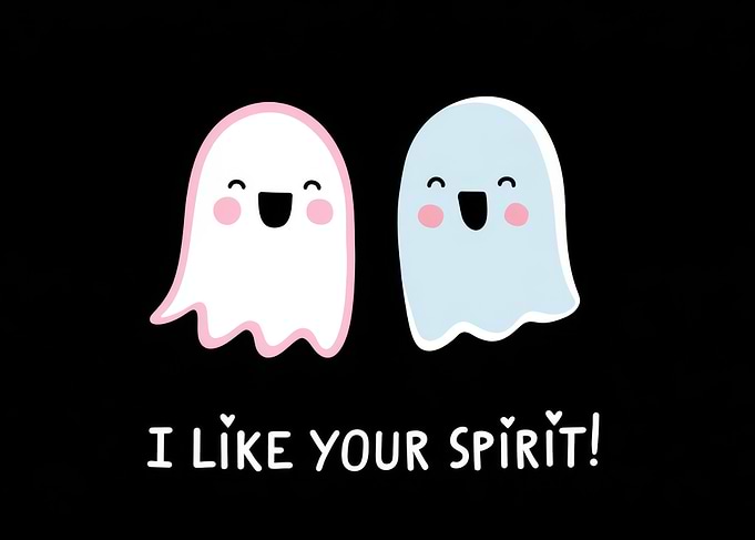 Cute Ghosts with 'I Like Your Spirit!'