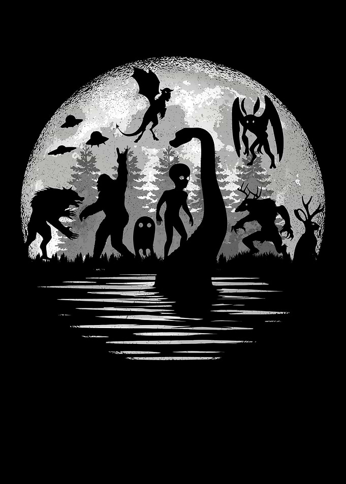 Cryptid Gathering Under the Moonlight