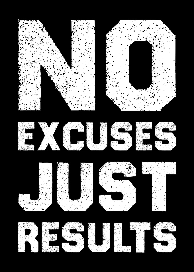 No Excuses Just Results Gym & Hustle Motivational Wall Art