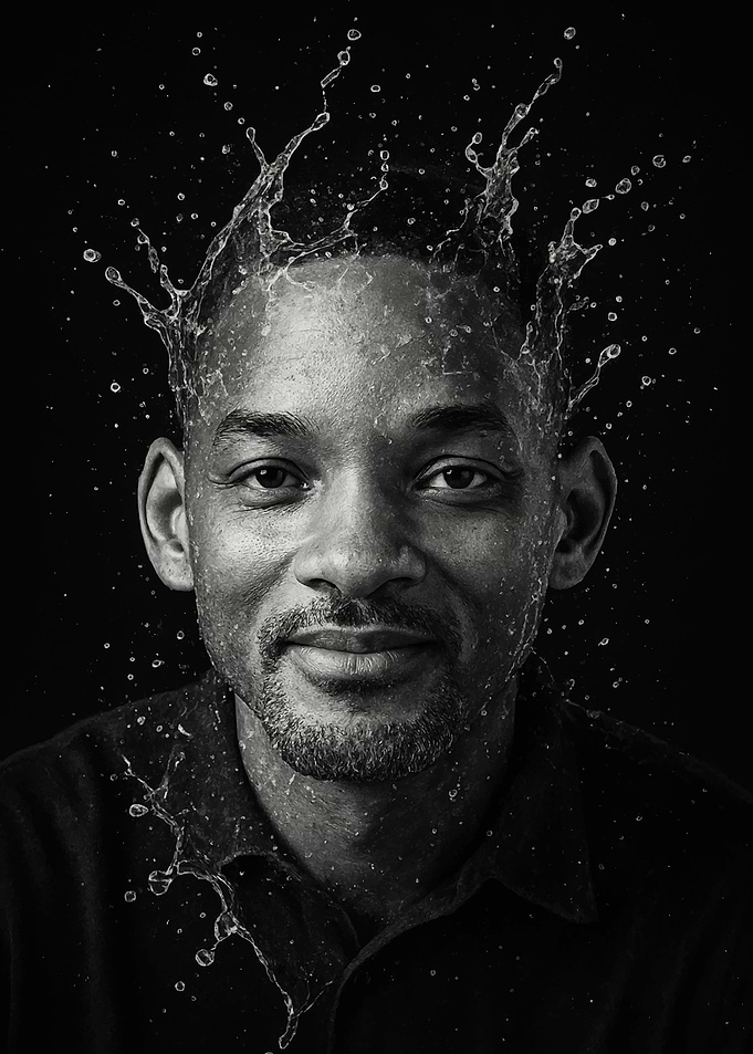 Will Smith Portrait with Water Splash