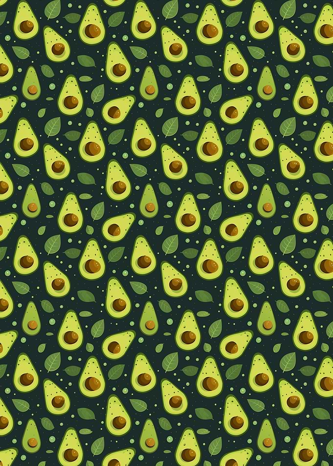 Avocado and Leaf Pattern