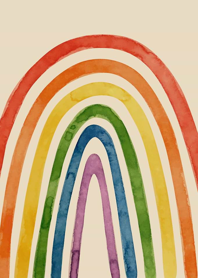Watercolor Rainbow Illustration