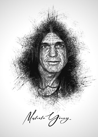 Malcolm Young Sketch Portrait
